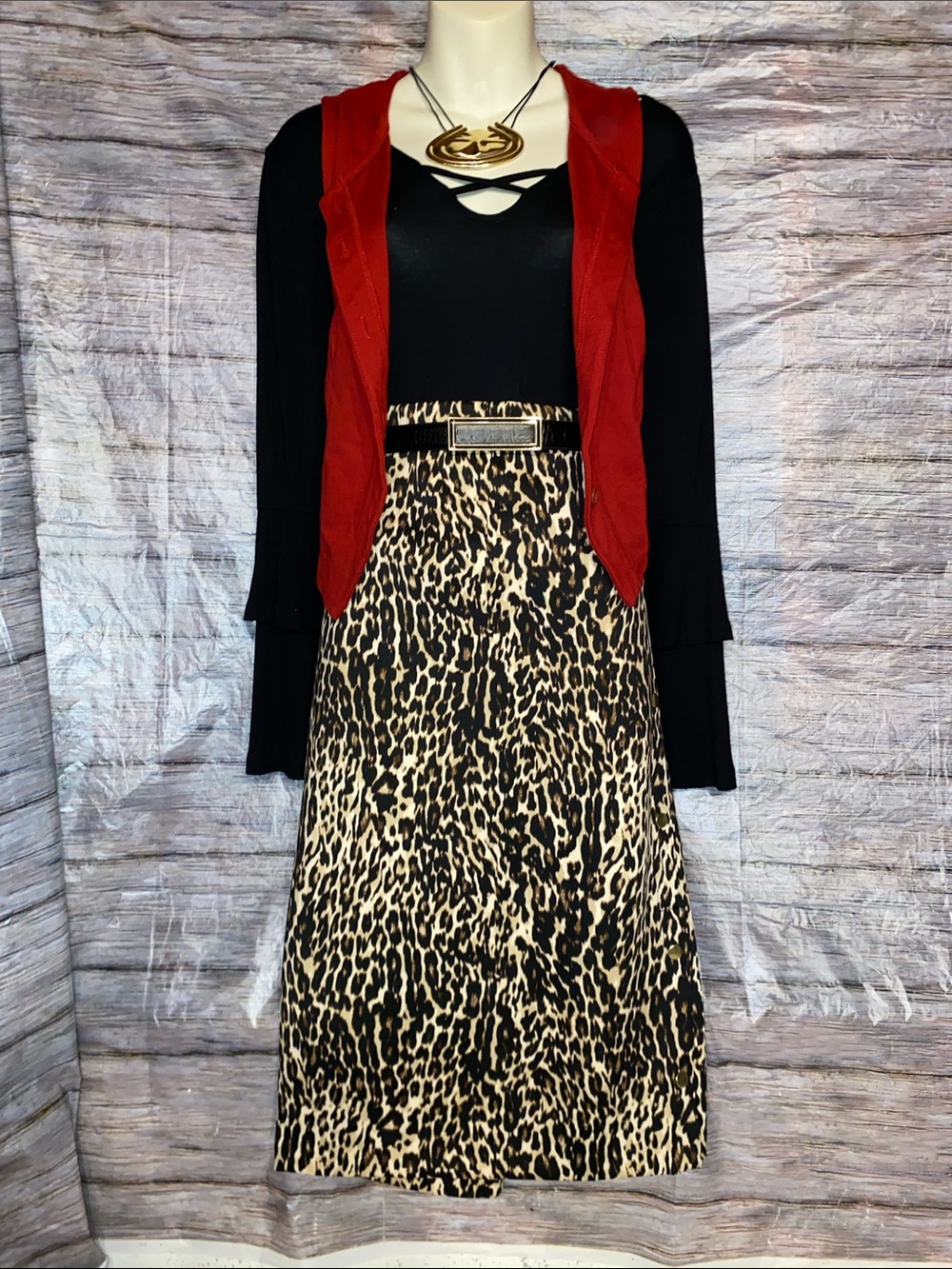 A New Day Red Button Down Vest